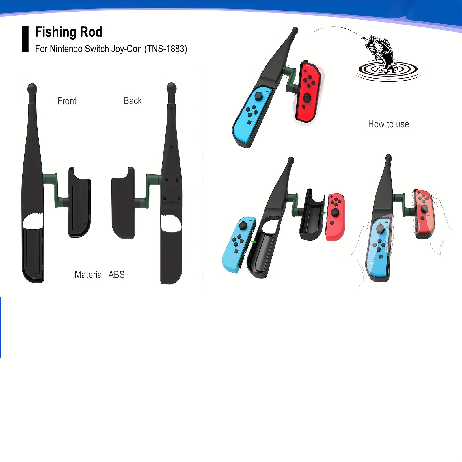 Fishing Rod Handle Grip Joy Con Controller Switch/ - Temu Canada