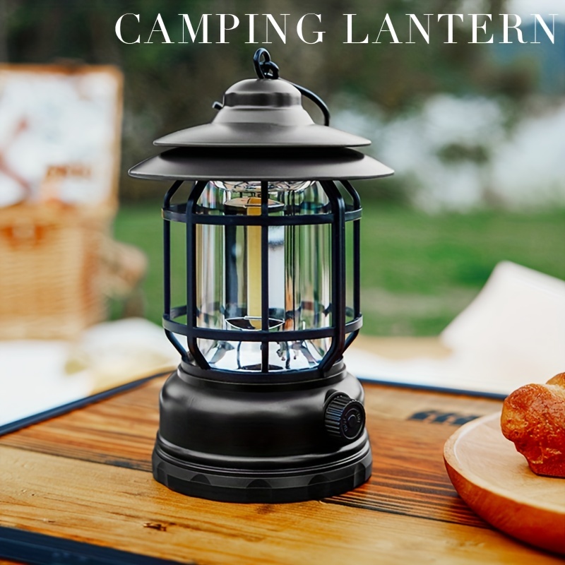 vintage led camping lantern rechargeable metal