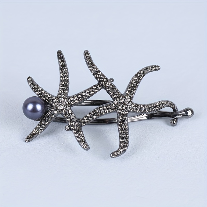 Artificial Diamond Starfish Twist Hair Clip for Girls