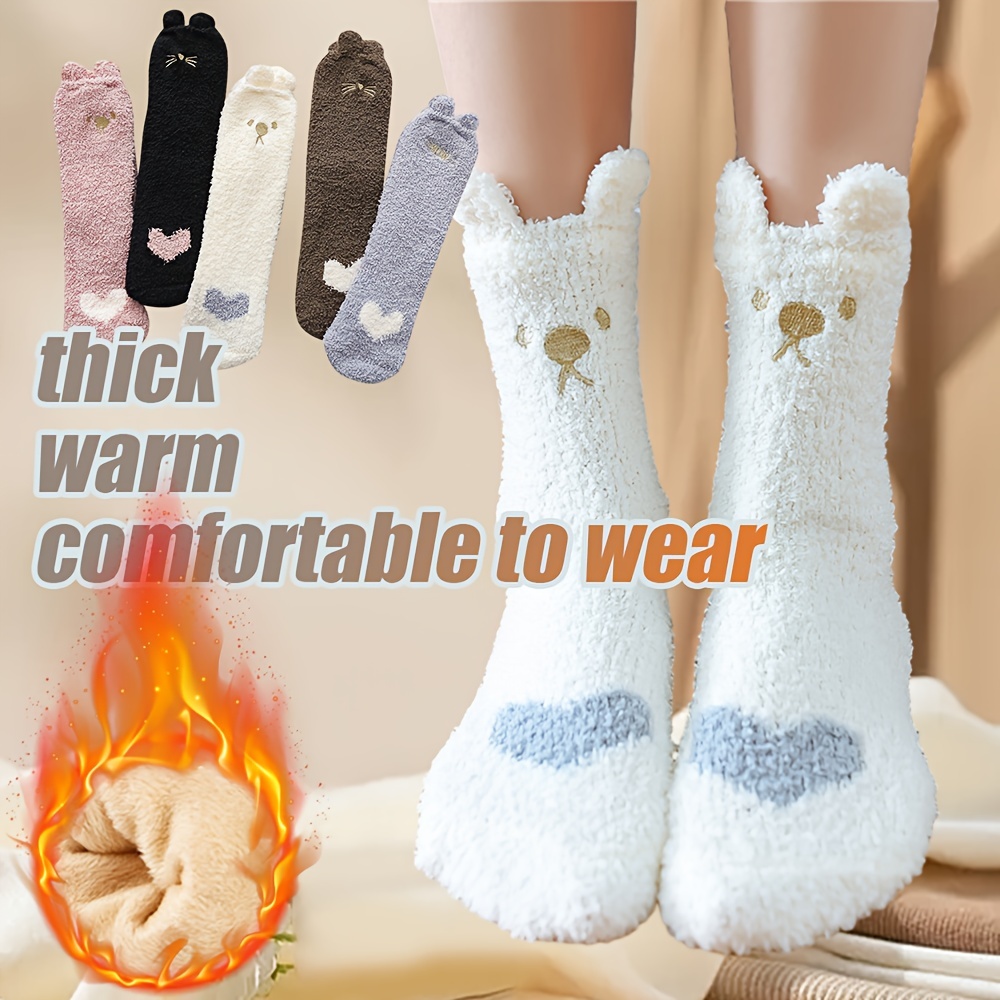 Fuzzy Socks With Grippers For Women Fleece lined Fuzzy Socks - Temu