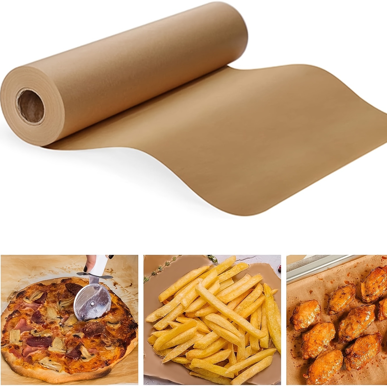 High Temperature Resistant Baking Paper, Waterproof Greaseproof Non-Stick Baking Parchment Paper Roll for Cooking, Grilling, Steaming and Air Fryer