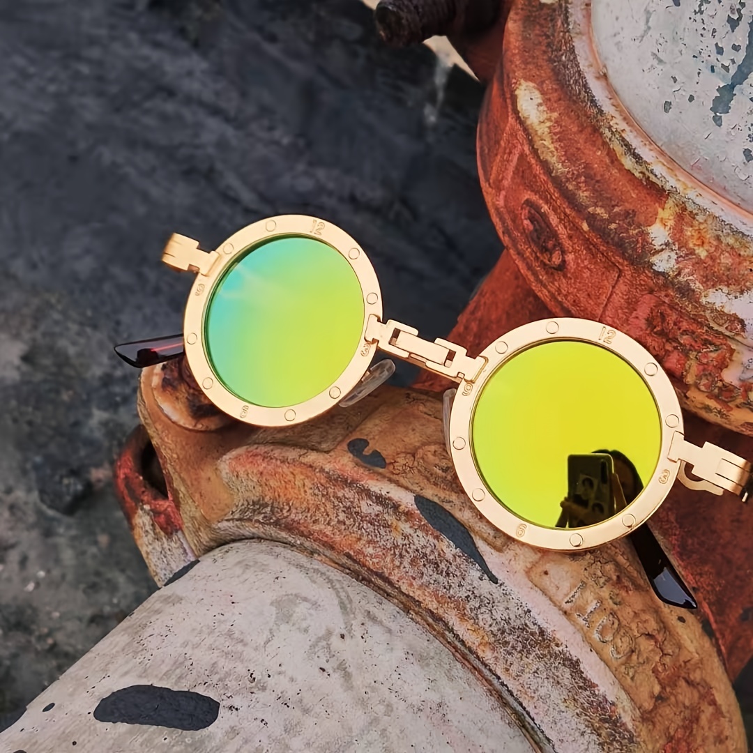 Gothic Retro Steampunk Round Metal Frame Sunglasses - Jewelry & Accessories  - Temu