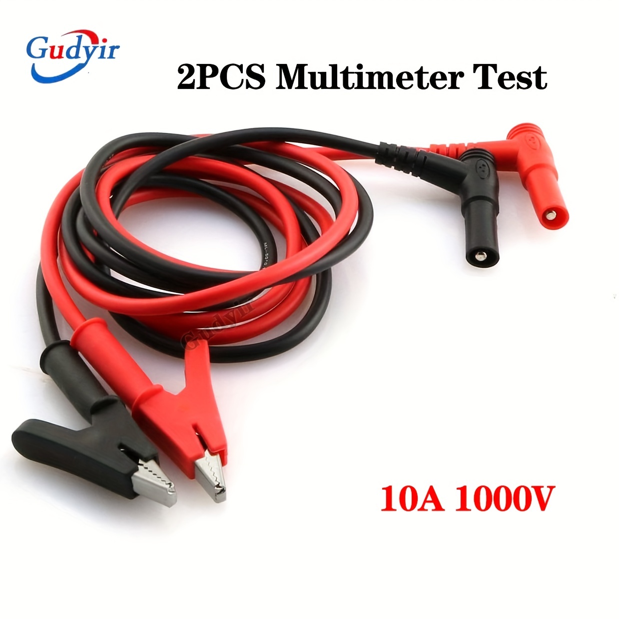 2PCS 20A/1000V Digital Multimeter Test Leads Probe Silicone Cable To 2mm  Interface Test Clamp Universal Test Cable(20A) 