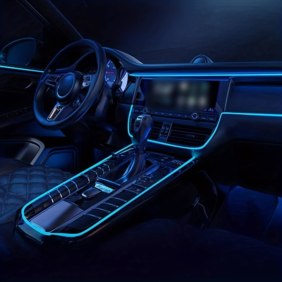 Tira de Luz LED Azul para Carros Decoración de Ambiente Interior para Auto  Coche