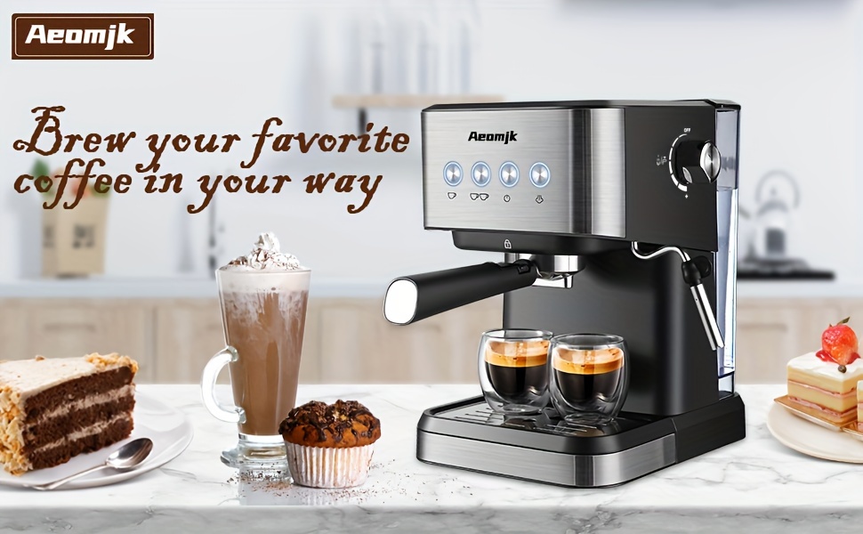 Máquina de café expreso de calentamiento rápido, con varilla espumadora de  leche, perfecta para baristas domésticos y vehículos recreativos, presión d