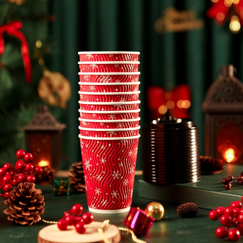 Christmas Paper Cups, Disposable Paper Cups, Anti-scalding, Insulated  Coffee Cups, Biodegradable, Safe Drinking, 0 Fluorescent Agent, Capacity  Paper Cups, Outdoor Play Cups - Temu Mexico