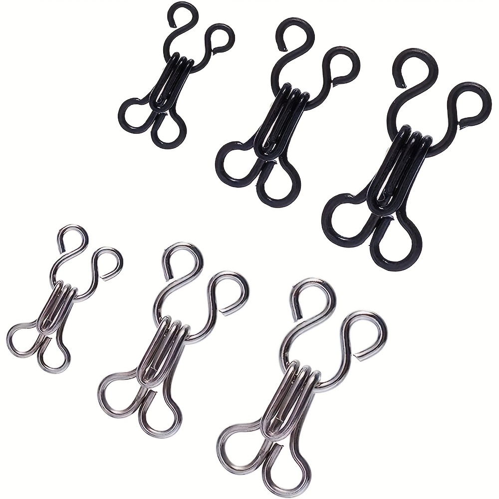 24 Sets Sewing Hooks And Eyes Closure For Bra And Clothing Metal Multi Size  Eye Latch For Bra Clothing Trousers Skirts Replacement Sewing Crafting Diy  Project Silver Buckle Silver Spring Staple Hooks