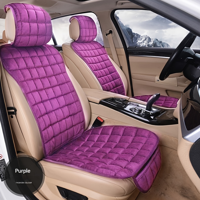 Car Seat Cushion Plush Keep Warm General Car Seat Cover Single Seat Down  With Backrest Cushion - Temu