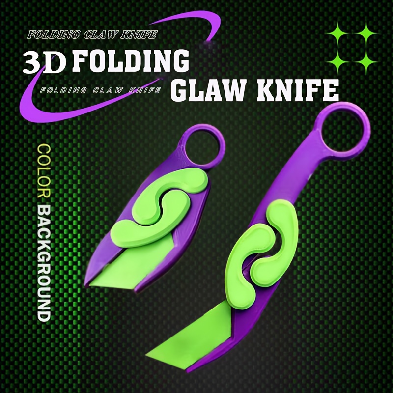 3D Printed Claw Knives Toys Gravity Radish Knife Foldable Toy Knives Fidget  Knife Sensory Push Stress Toys Gift For Adults Kids