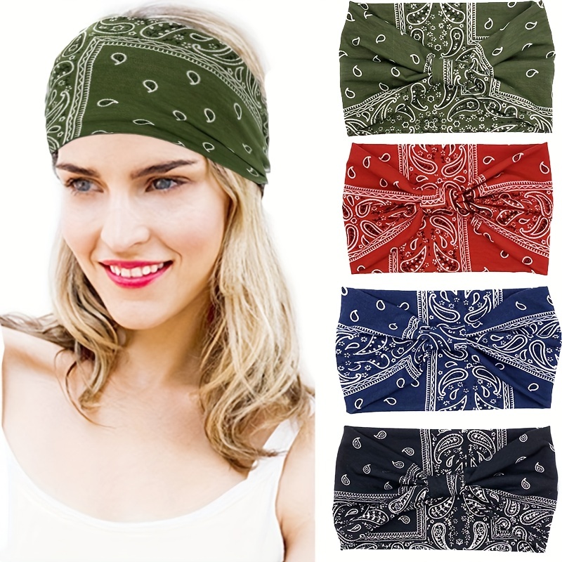 Yoga Headband, Fashionable Wide Band Sweatband With Stretch, For