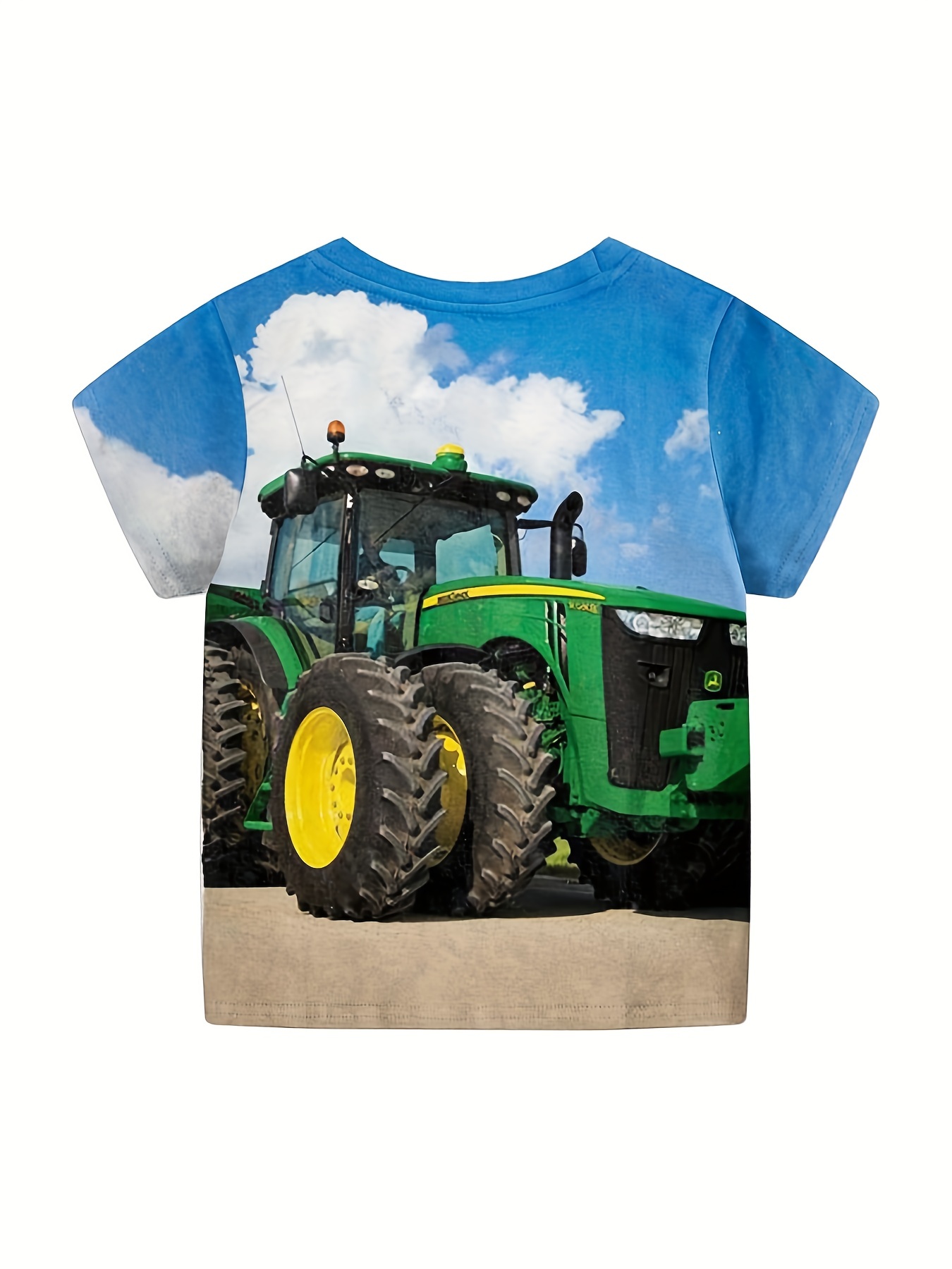 Camiseta Con Gráfico De Tractor Para Niño, Camiseta Informal Con Estampado  3D Transpirable Ligeramente Elástica, Ropa Para Niños Para Verano Al Aire  Libre - Temu