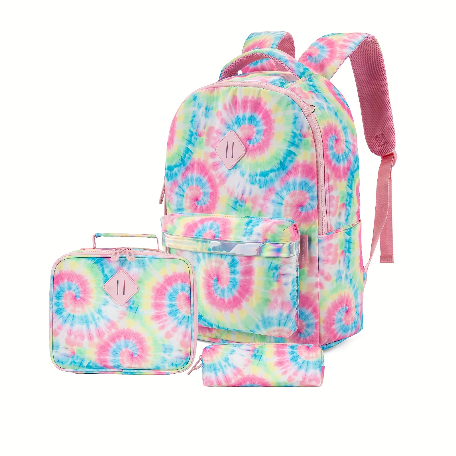 Kawaii Backpack Set Tie Dye Cartoon Pattern School Bag With - Temu