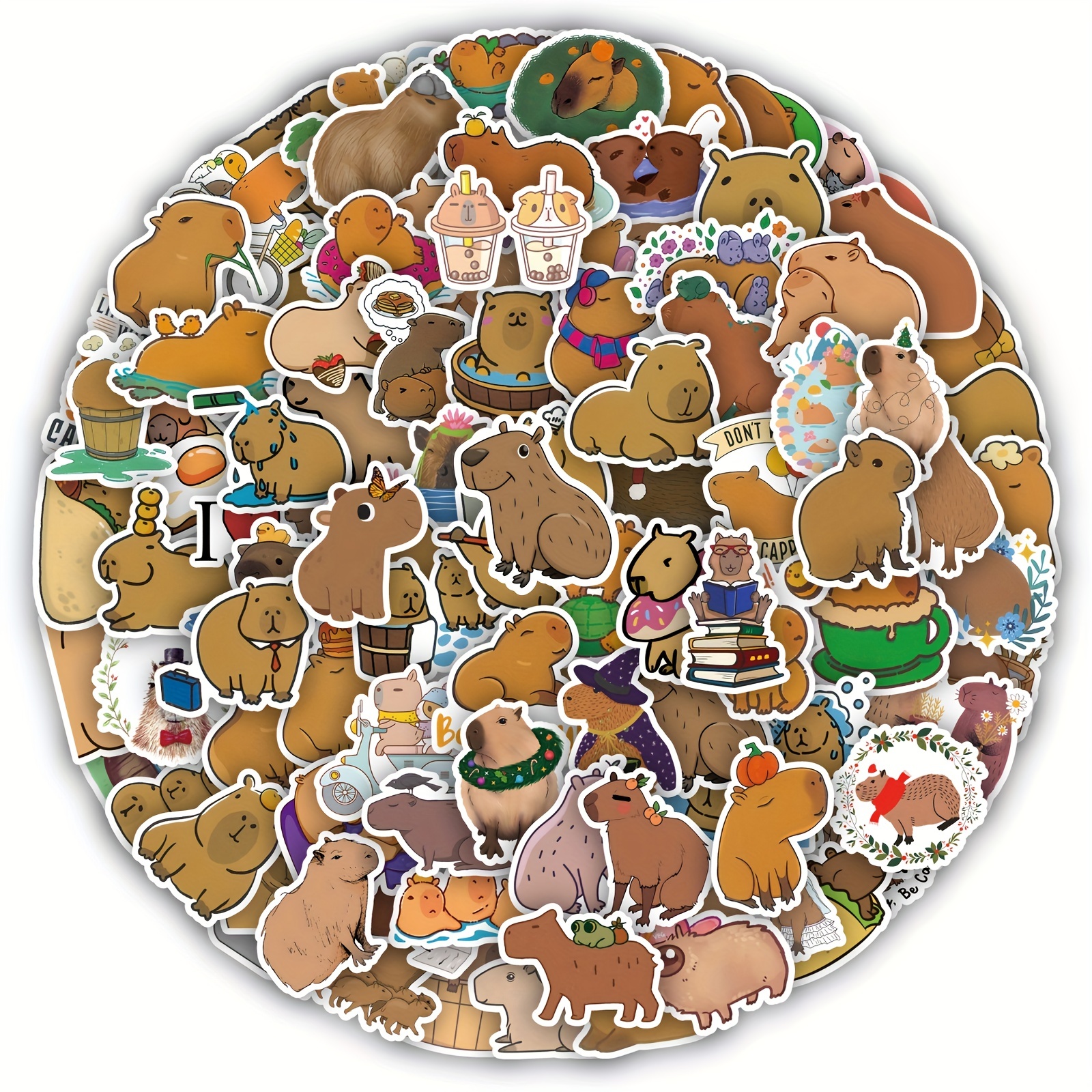 100Pcs Cute Capybara Cartoon Animal Stickers - Perfect for Water Bottles,  Laptops & Phones - Great Gifts for Kids & Teens!