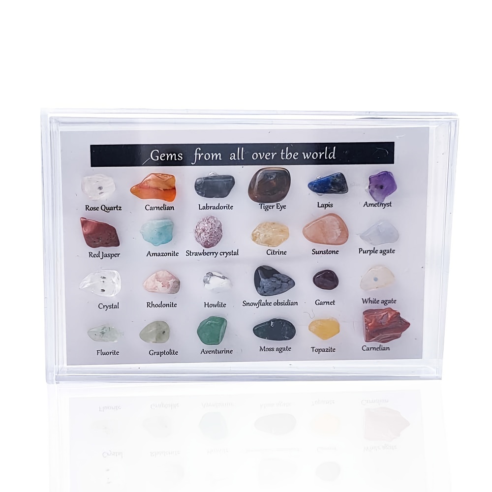 Natural Crystal Agate Gemstones 24pcs Mineral Stone Specimens Mineral ...