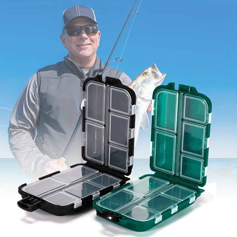 Portable Fishing Lure and Bait Hooks Organizer Box - Small and Green, Easy  to Carry and Store