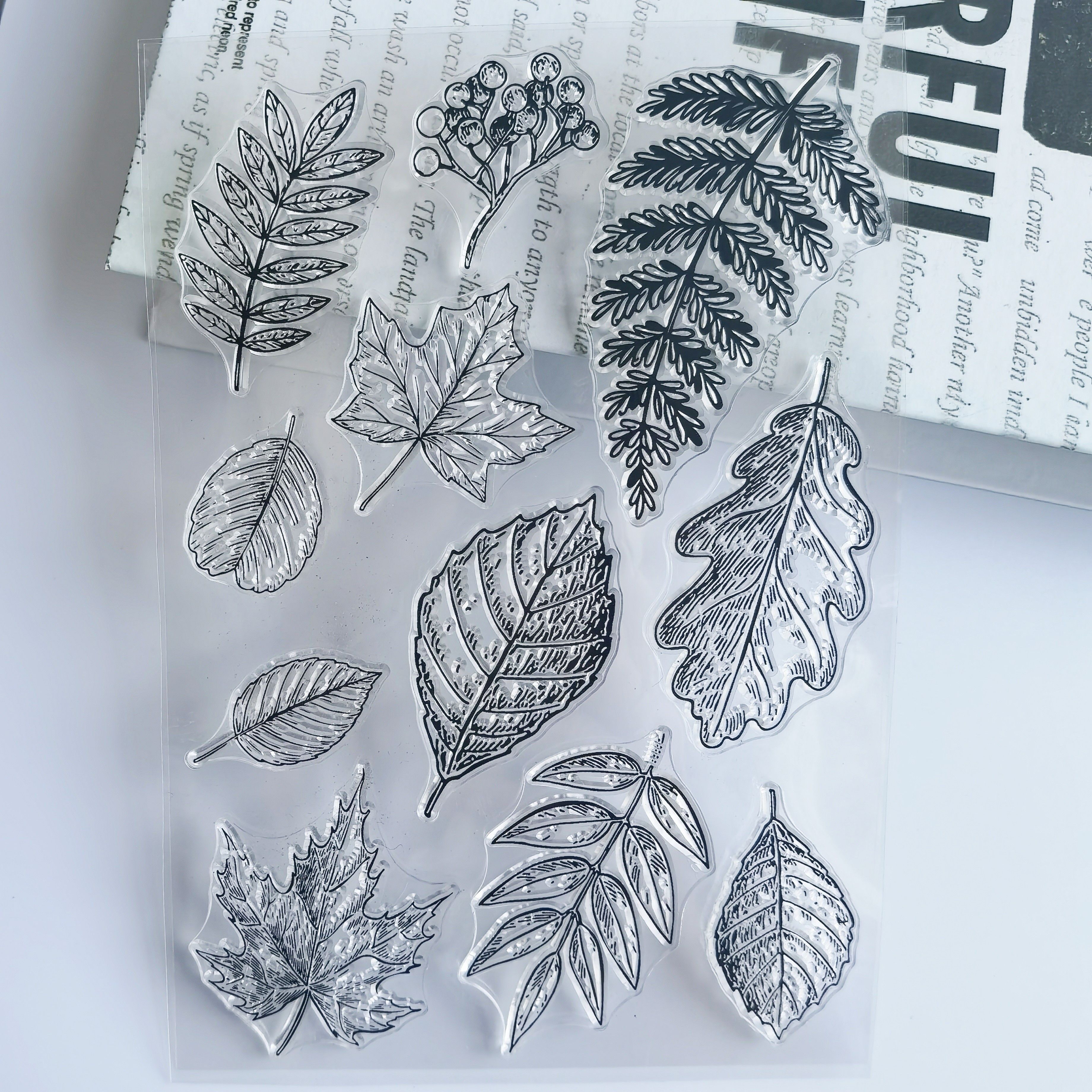 Leaf Journal Clear Stamps Reusable Stationery Cartoon Stamps - Temu