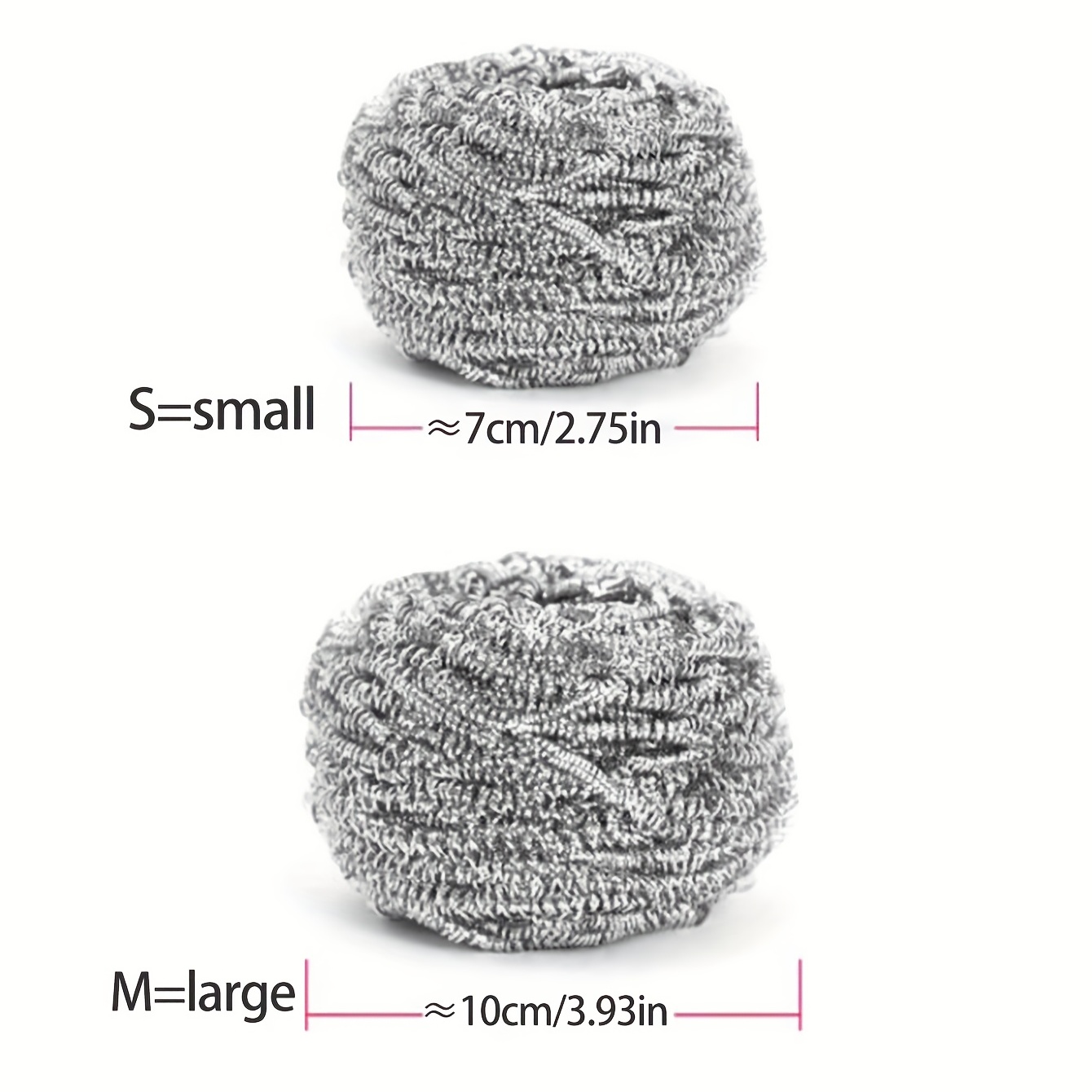 6 Pack Stainless Steel Wool Scrubber Sponge for Removing Tough
