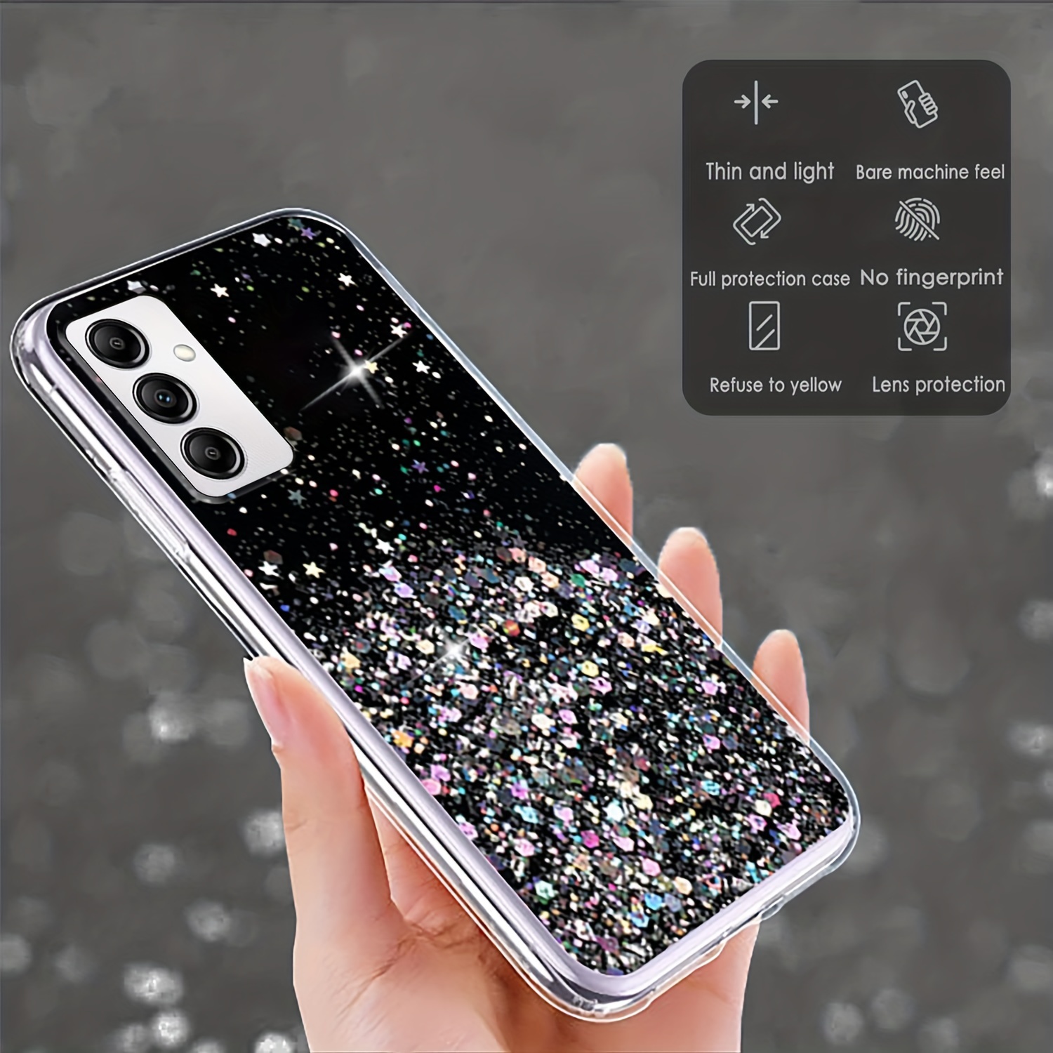 For Samsung Galaxy A54 5G Luxury Bling Fashion Glitter Soft TPU Clear Case  Cover