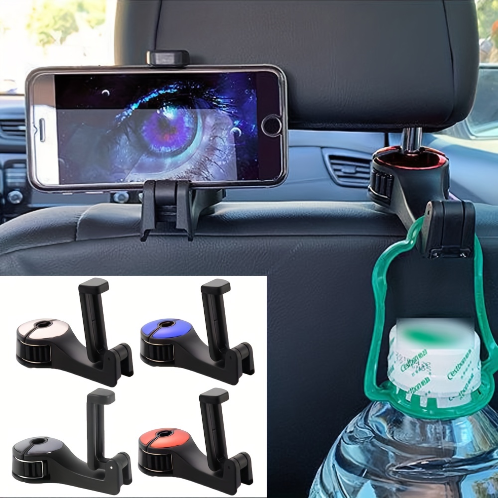 2 In 1 Car Headrest Hidden Hook, Car Back Seat Hook With Mobile Phone  Holder, Purse Hook For Car Headrest, Car Headset Hidden Hook Car Bag Hook