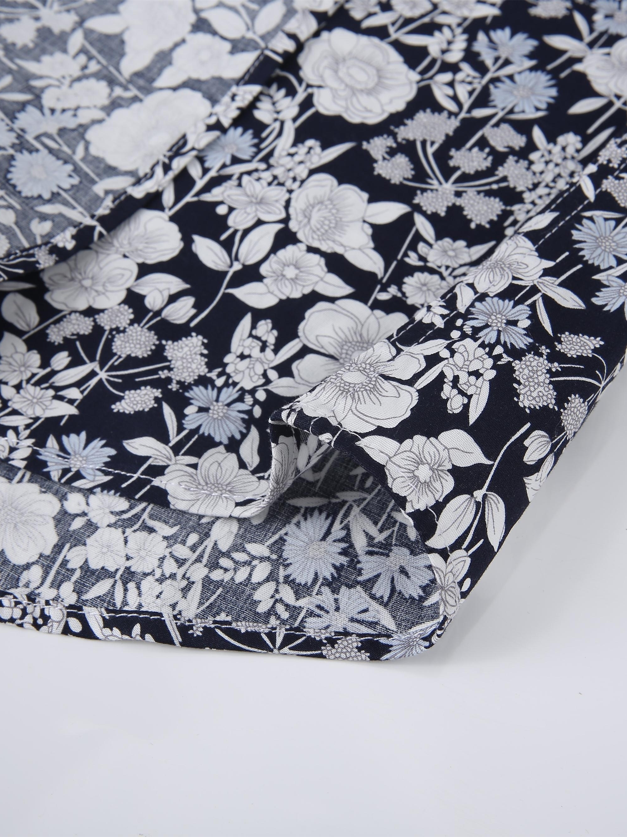 KOTON Floral Print Shirt Turndown Collar 2024