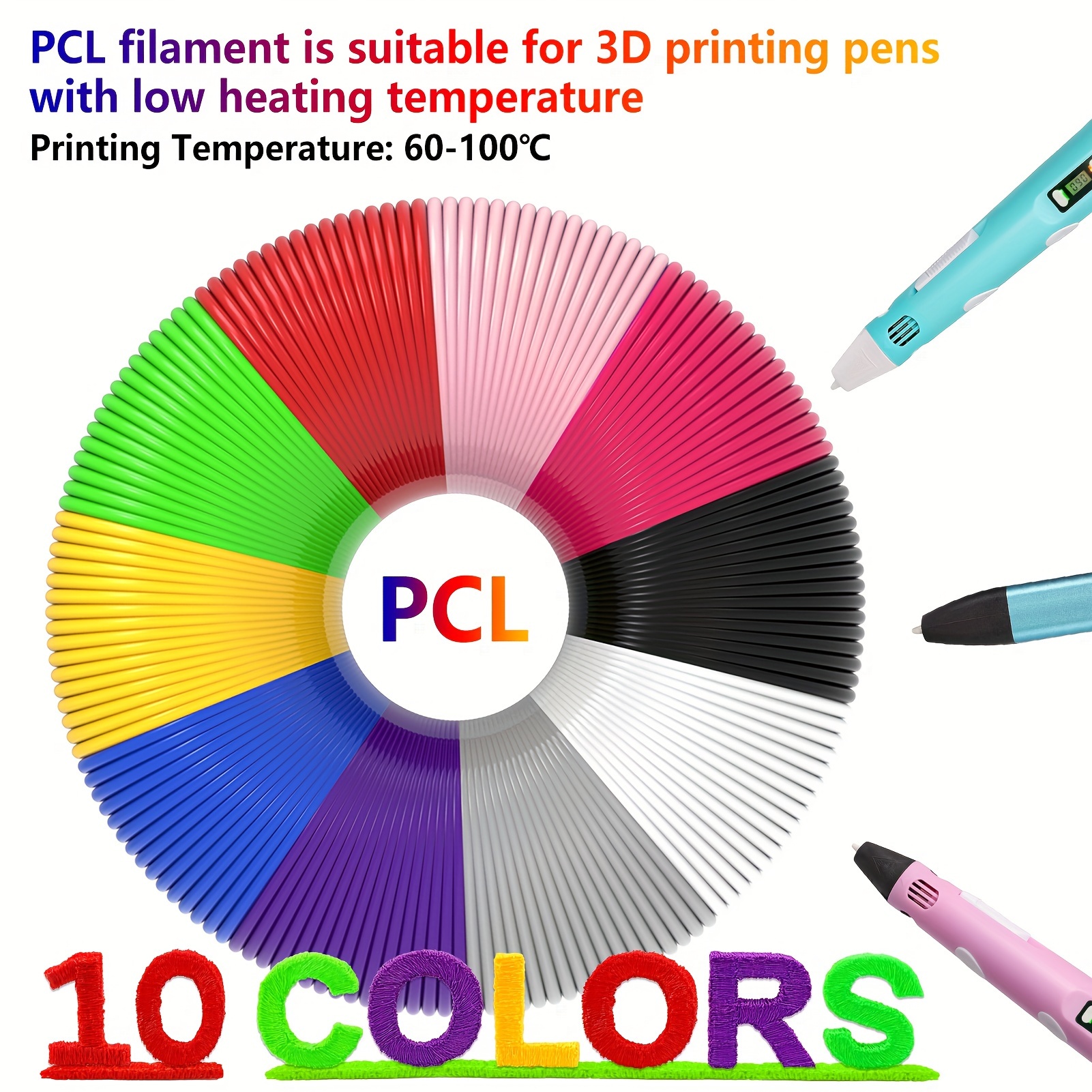 Low Temperature 3d Pen 3d Printing Pen Best Pcl Filament - Temu