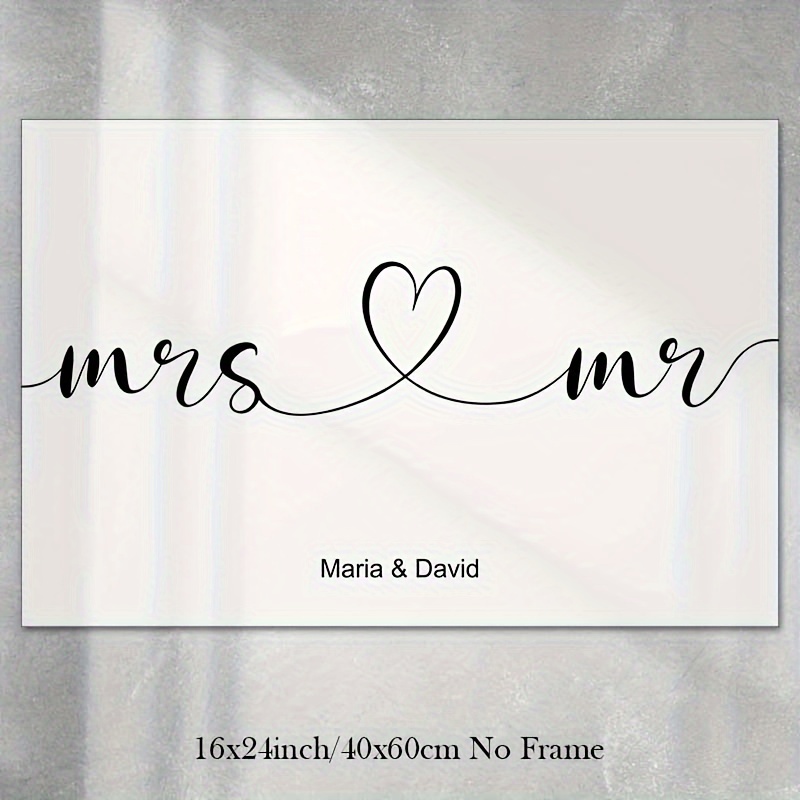 Mr. & Mrs. - Wedding Gift for Couple, Personalized Wedding Picture