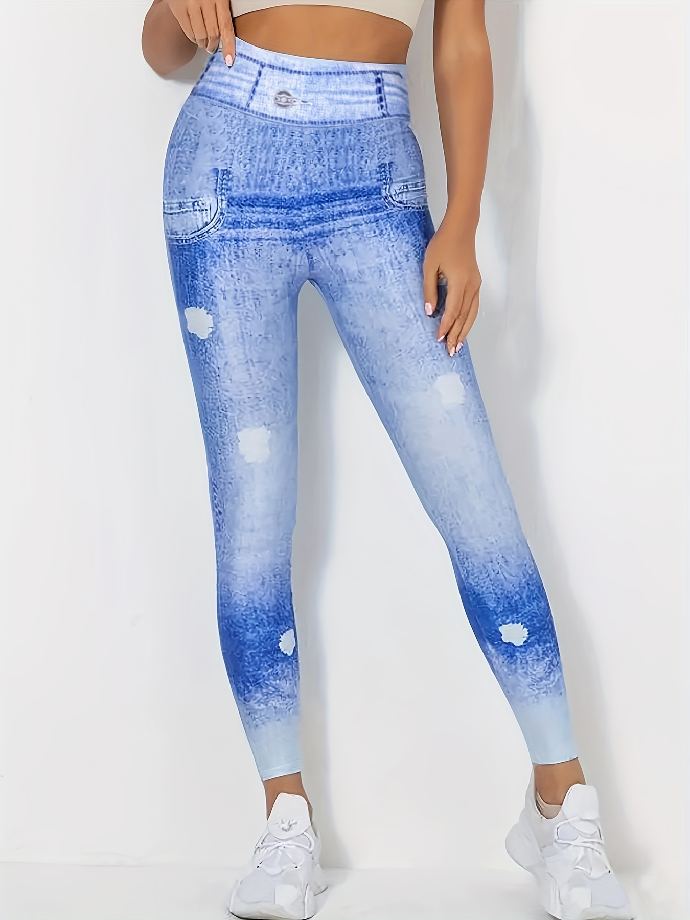 Denim Yoga Leggings - Temu Australia