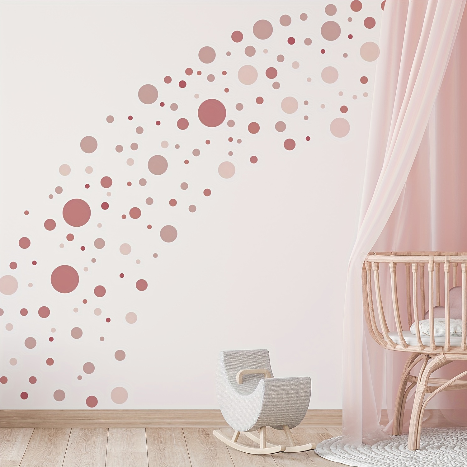 Pink Polka Dot Stickers For Decorating Walls Room And Bedroom