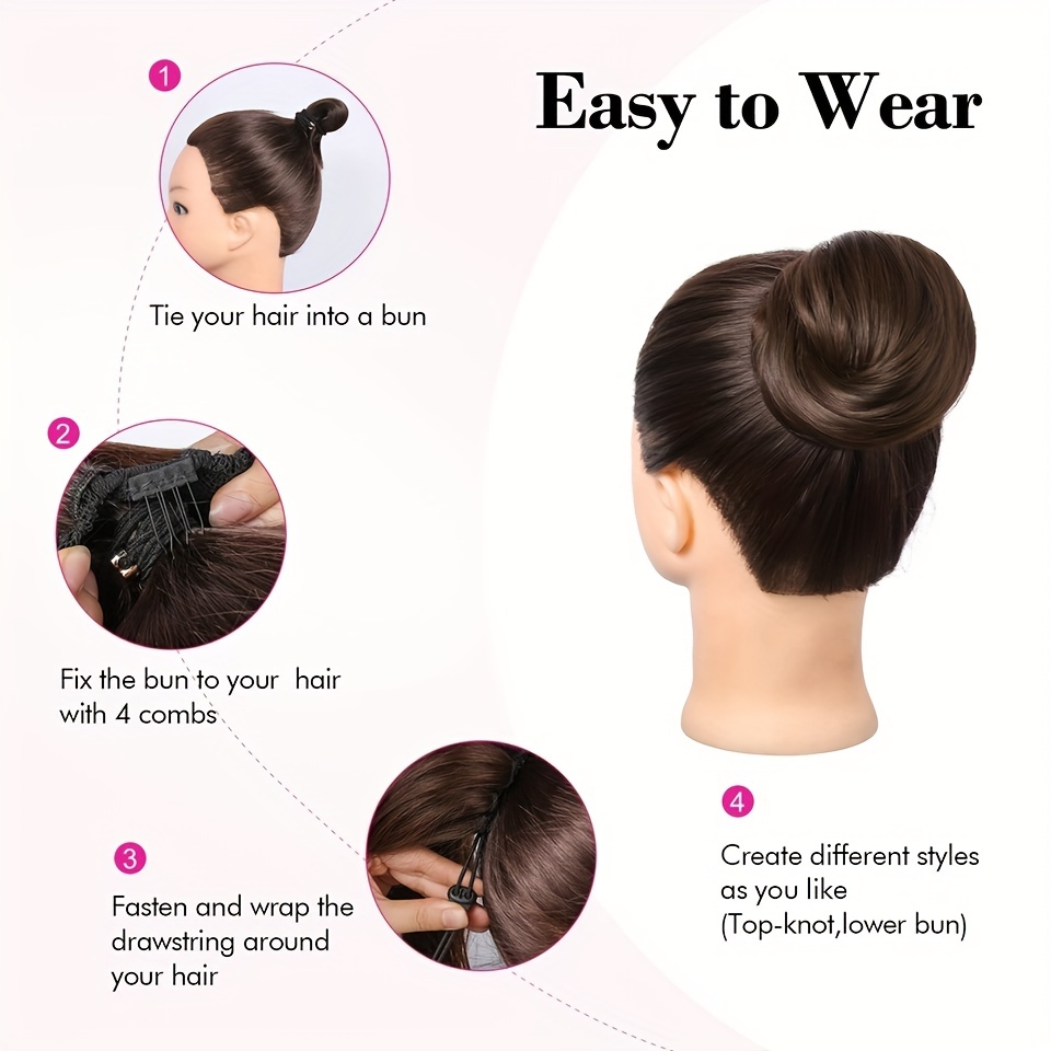Messy Bun Ponytail Drawstring Short Ponytail Braid Bun Synthetic Hair Patch