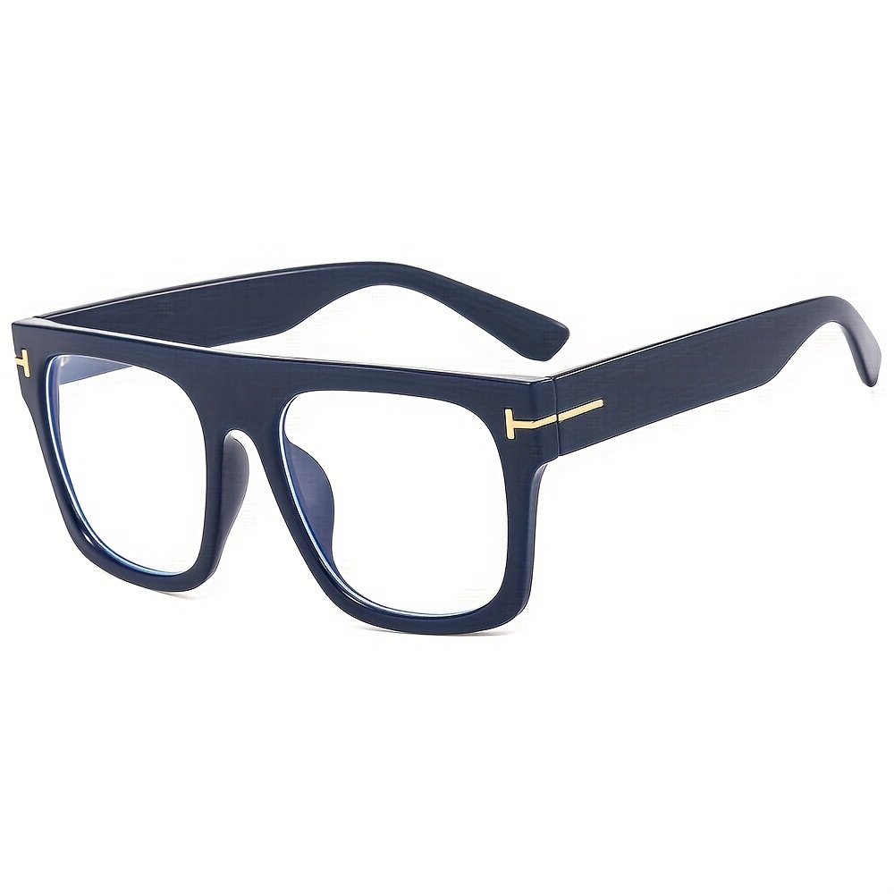 Men's Square Flat Mirror Myopia Glasses Anti Light PC Spectacles