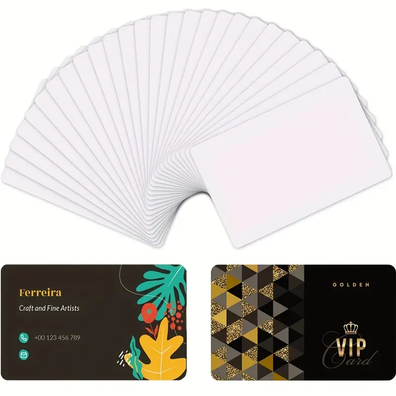 Sublimation Business Cards, Sublimation Business Card Blanks, 0.22 Mm Thick  PVC White Business Cards, 3.4 X 2.1 Inch Blanks Name Card