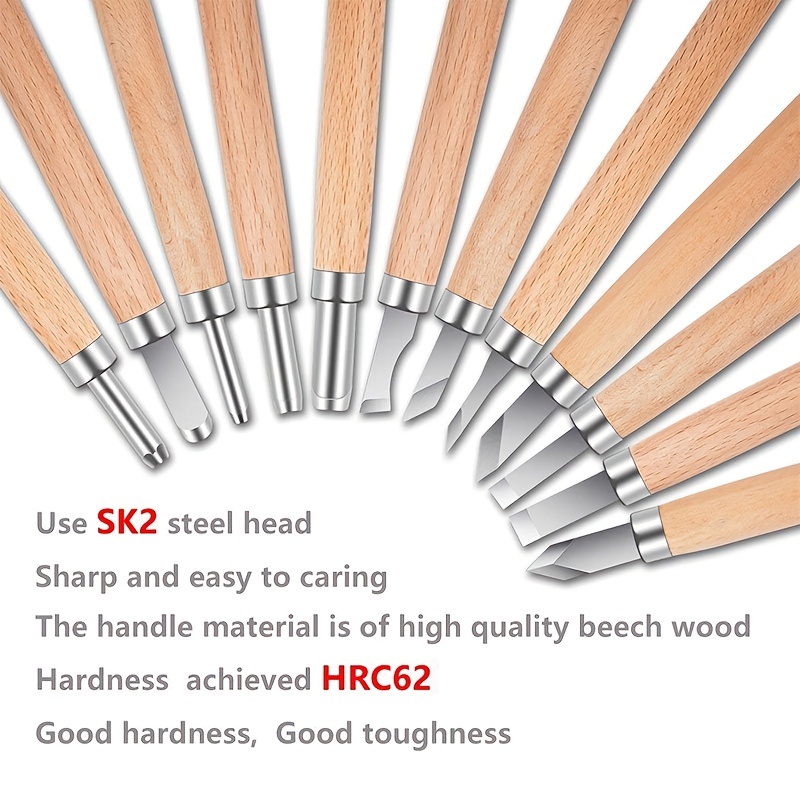 Wood Carving Tools Kit Hrc62 Carbon Steel Graver Engraving - Temu