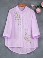 eyelet floral blouse elegant button front blouse for spring summer womens clothing