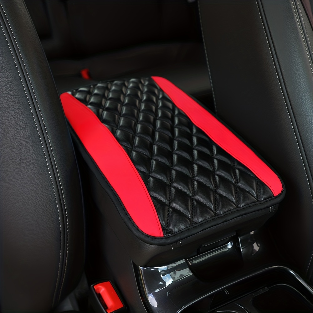

Upgrade Your Car Comfort With This Pu Leather Embroidered 3d Waterproof Non-slip Armrest Cover - 32cmx19cm