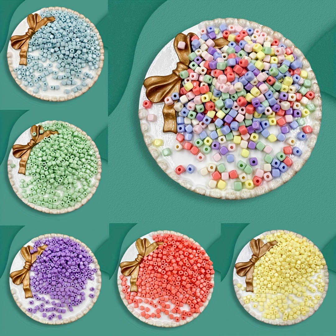 Frosted Solid Macaron Candy Color Embroidery Beads For Diy - Temu