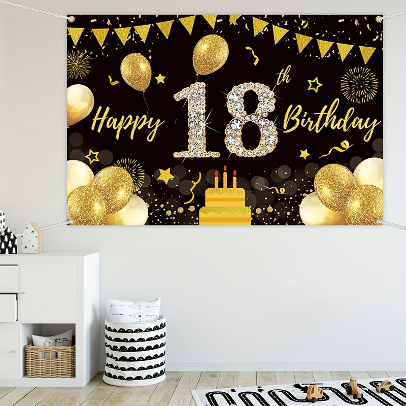 

1pc, 18th Birthday Backdrop Banner Peach Red, Happy 18th Birthday Decoration Banner, 18th Birthday Party Photo Booth Props Yard Sign 18 Year Old Diamond Birthday Decoration Background