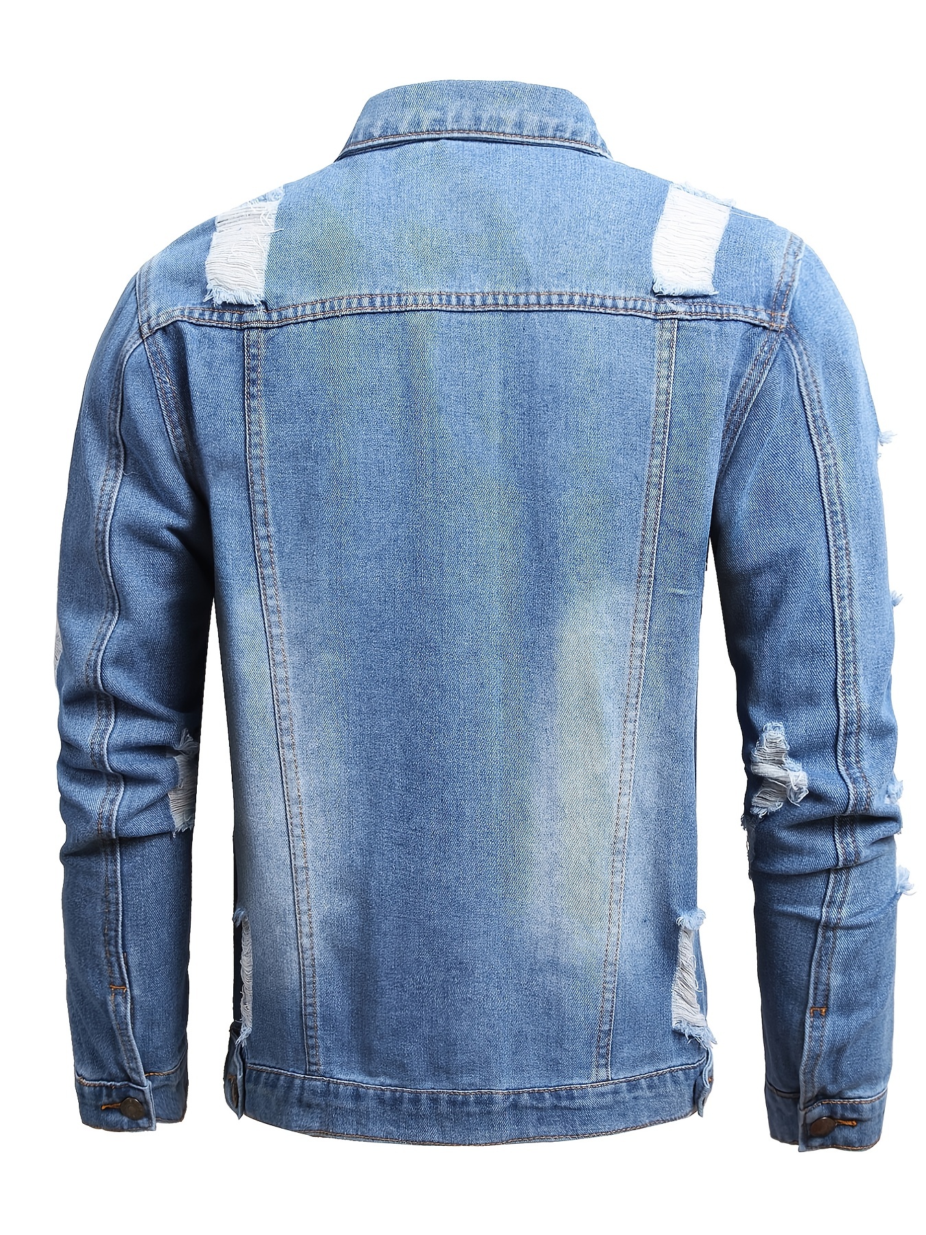 Criminal Damage Distressed Denim Jacket in Blue for Men