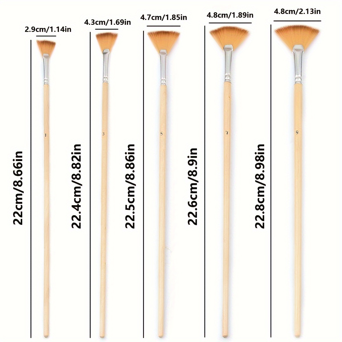 Wooden Paint Brushes for Walls | 5X Synthetic Bristle Paint Brushes for  Painting