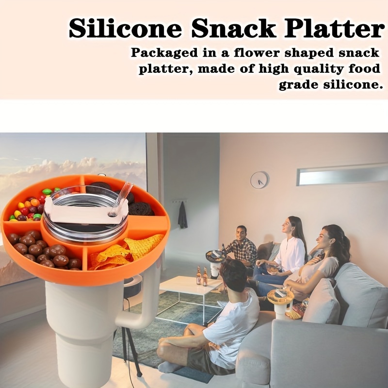 Snack Ring for Stanley Cup, Snack Tray for Stanley Cup 40 Oz, Silicone  Snack Bowl Compatible with Stanley 40 Oz, Snack Holder for Stanley Cup  (Orange)