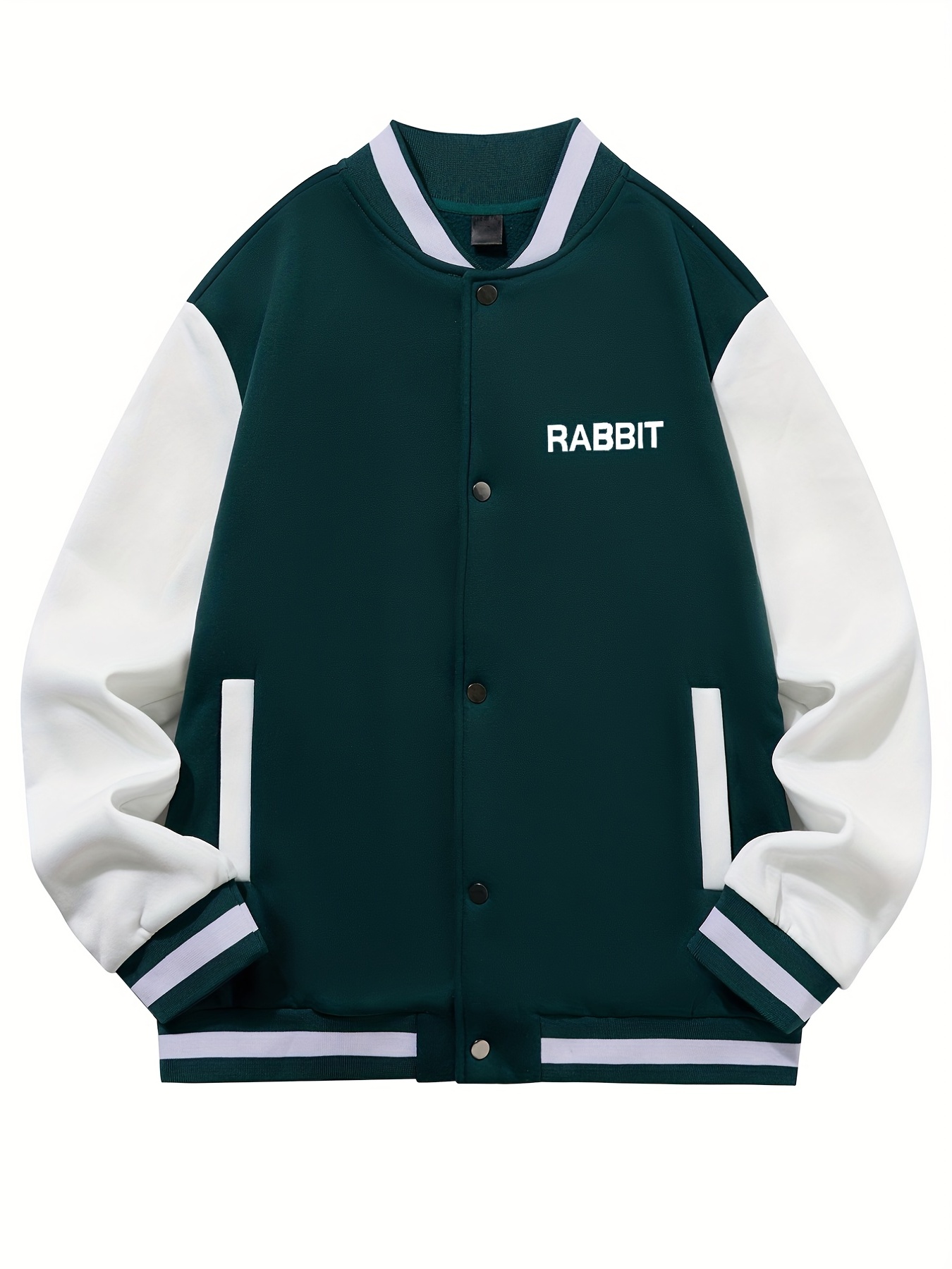 Cool Rabbit Print Varsity Jacket Mens Casual Baseball Jacket Coat Regular  Fit College Hipster Windbreaker For Spring Autumn - Men's Clothing - Temu  Finland