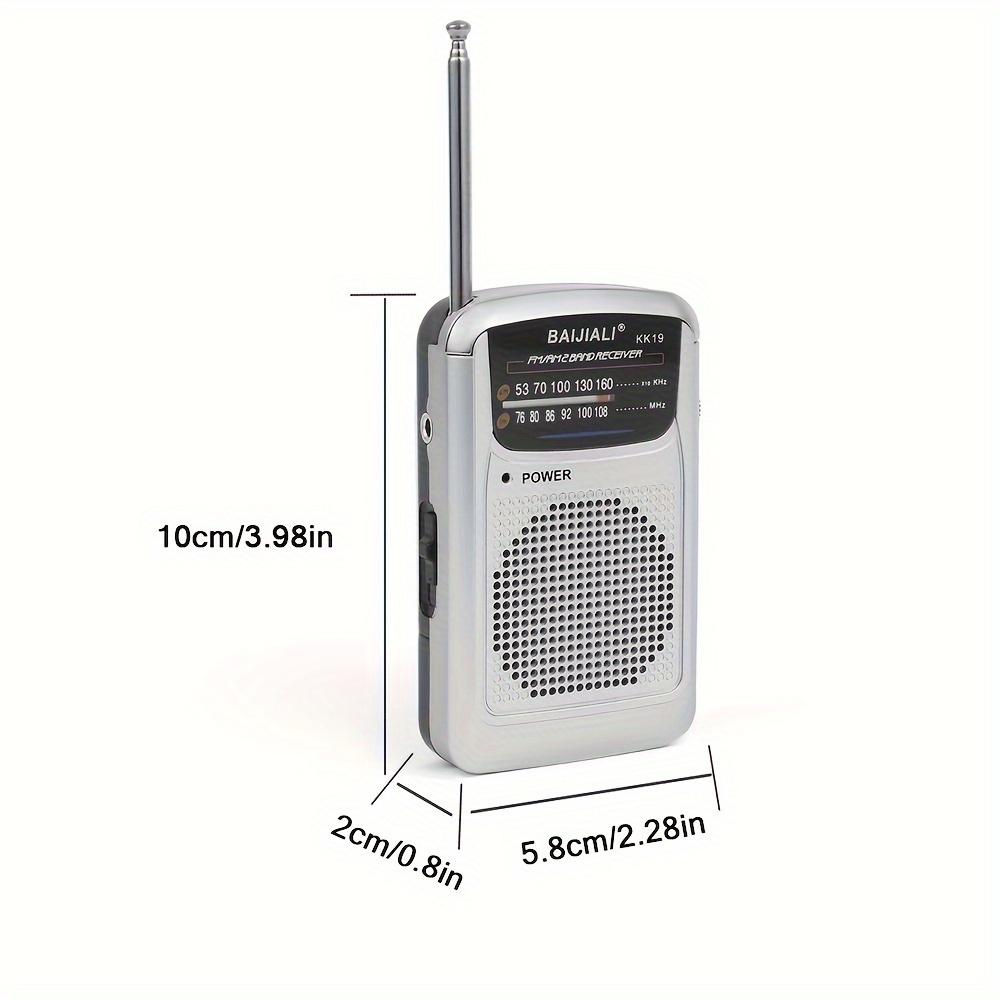 Comprar Radio portátil AM FM multibanda completa sonido HiFi operación de  botón de baja distorsión con antena Radio de bolsillo
