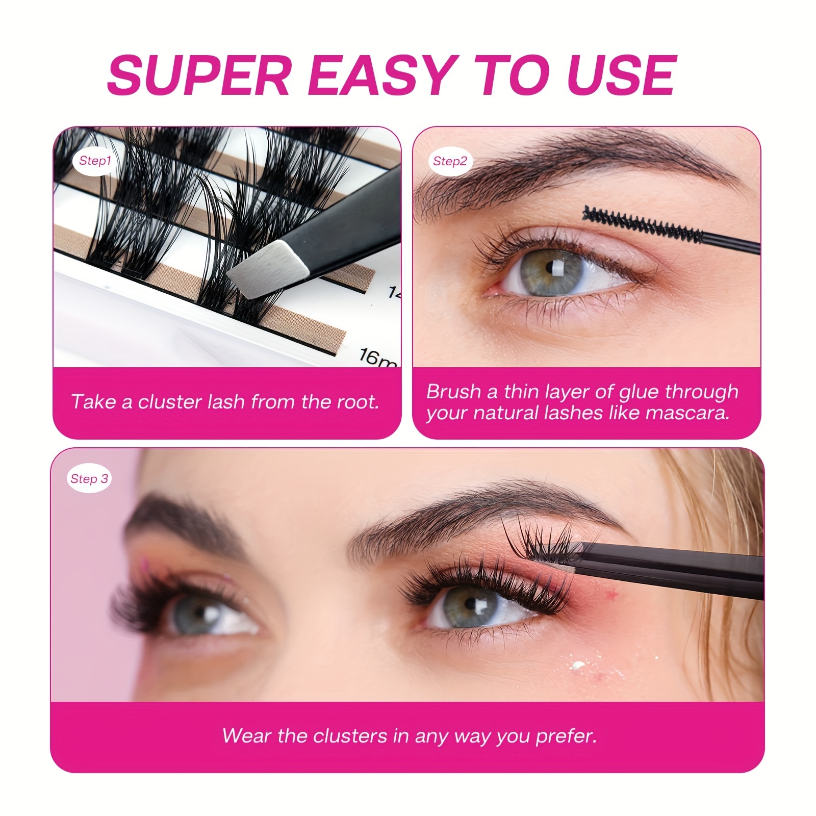 Cluster Lashes DIY Extension Natural Faux Mink False Eyelashes