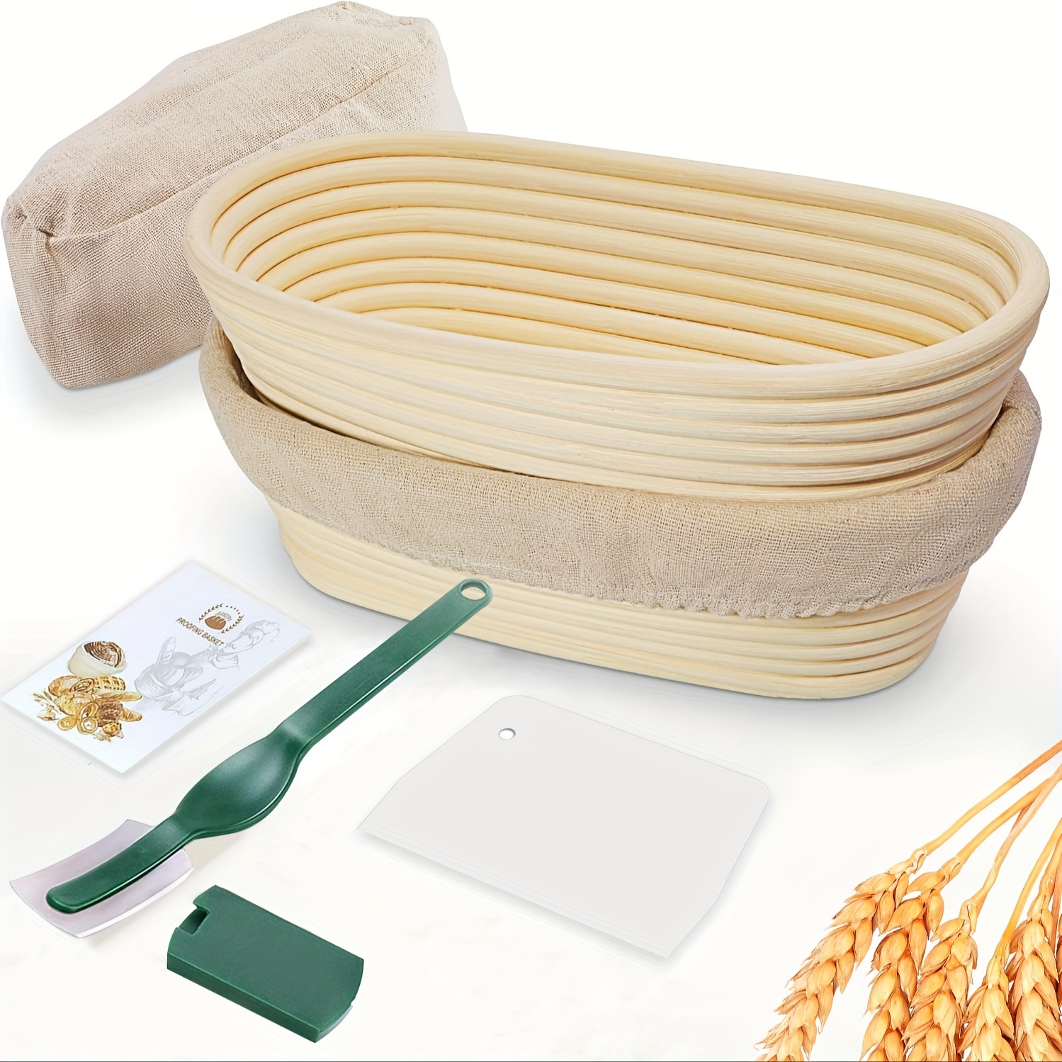 Bread Proofing Basket Set Round Oval Cane Sourdough Baskets - Temu