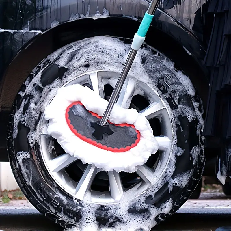Soft Bristle Car Wash Brush 9 Handle 2 Bristle Auto Detailing Cleaning  Scrub
