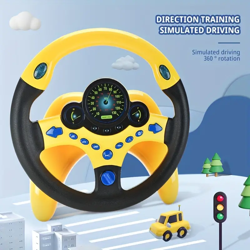 Children's Co pilot Steering Wheel Baby Car Seat Simulation - Temu