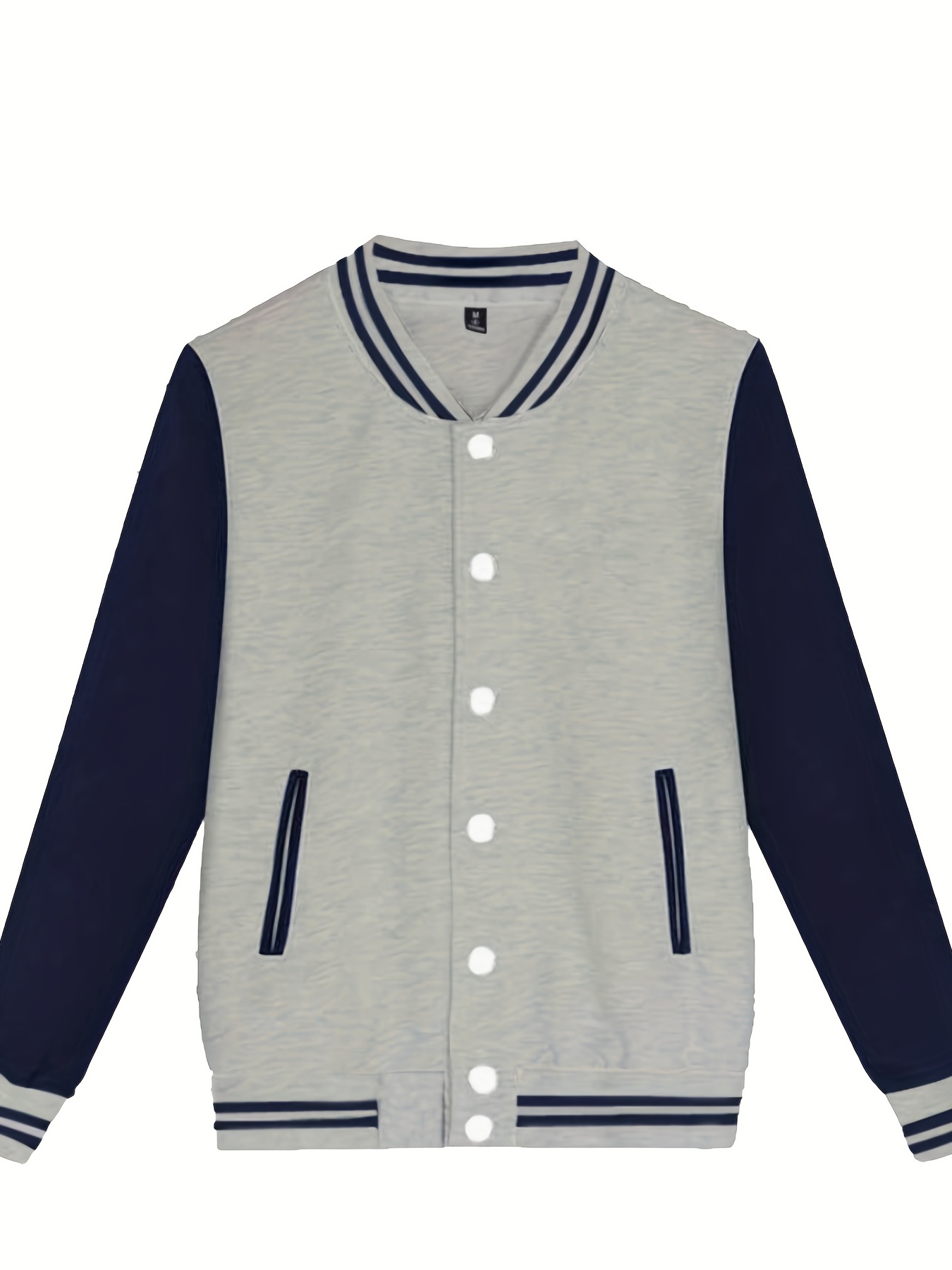 Sky Blue and White Varsity Letterman Jacket-Style Sweatshirt — BORIZ