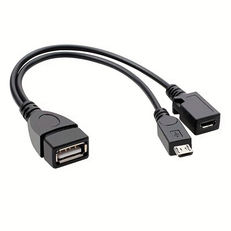 Cable Adaptador Micro USB Host HUB a 2 USB Hembra para Smartphone