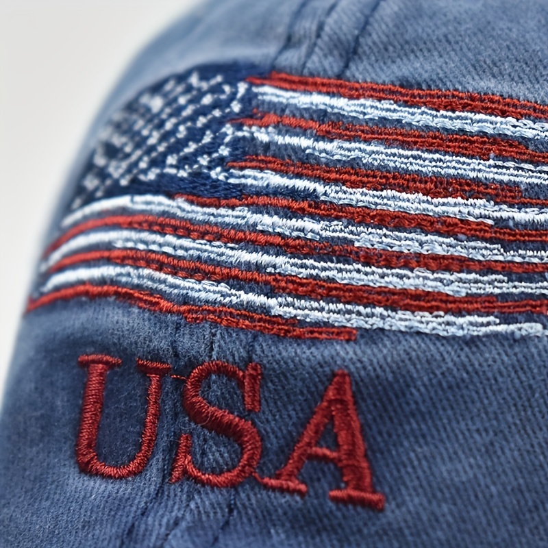 American Flag Embroidered Distressed Cap Dad Hat Sports Cap