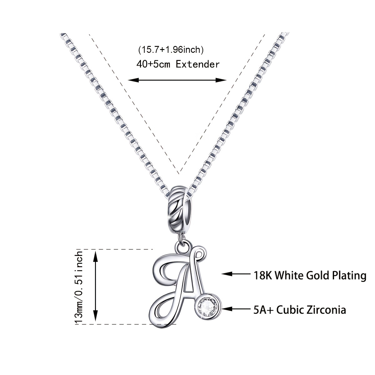 Bisutería Carta LV 925 Collar Colgante de plata Collar de zirconio de novia  - China Collar de cadena de la clavícula y collar precio