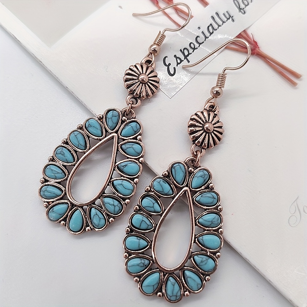 Turquoise Copper Earrings - Temu